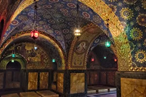 Mosaic painting inside Oplenac Royal Mausoleum, also known as Saint Georges Church