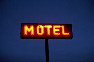 Motel Prints: Motel Sign, Fort MacLeod, Alberta, Canada
