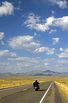Arco Prints: Motorcycling along US Highway 20 near Arco, Idaho, USA