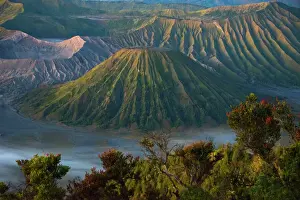 Crater Prints: Mount Bromo and Batok at dawn, Bromo Tengger Semeru National Park, East Java, Indonesia