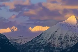 Mount Cannon and the Garden Wall in late winter light in Glacier National Park, Montana