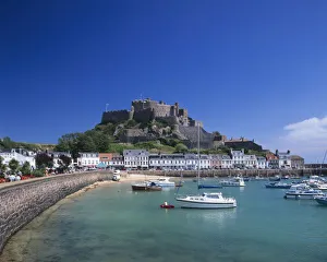 Mount Orgueil Castle and harbour, Gorey, Jersey