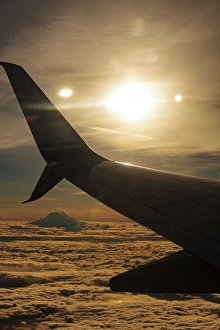 Atmosphere Prints: Mount Rainier view from a jetliner, Washington State, USA