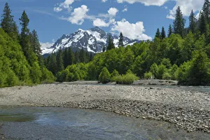 Gravel Prints: Mount Shuksan from the Nooksack River, North Cascades, Washington State