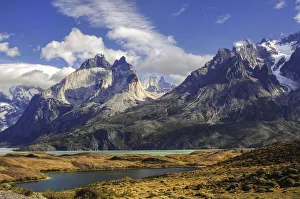 Aqua Prints: Mountain ridge of Torres del Paine, Chile