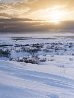 Plateau Prints: Mountains of Iceland during winter near Laugarvatn, Iceland