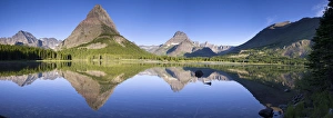 Images Dated 6th August 2013: Mountains reflected in Lake. Glacier National Park. Montana. USA