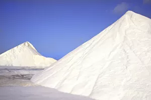 Mountains of Salt from mines in Bonaire in the Caribbean