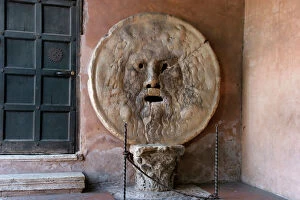 The Mouth of Trurh. Marble. 1st century A.D. Basilica of Saint Mary in Cosmedin. Rome