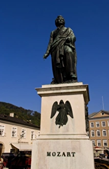 Images Dated 27th October 2020: Mozart Statue in downtown Satzburg Austria