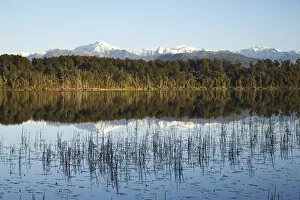 Images Dated 8th July 2007: Mt Bowen and Lake Mahinapua, near Hokitika, West Coast, South Island, New Zealand