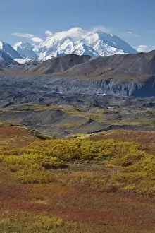 Gravel Prints: Mt. McKinley, tallest peak in North America towers 20, 320 over brightly colored