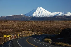 Mt Ngauruhoe and Desert Road, Tongariro National Park, Central Plateau, North Island