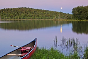 Moonset Prints: Mud Pond in Zack Woods. Hyde Park, Vermont. Moonset