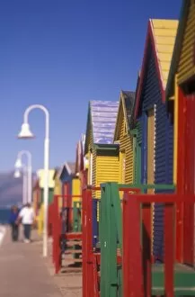 Images Dated 9th November 2004: Muizenburg Bathing Boxes, near Capetown, South Africa