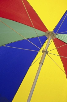 Primary Color Prints: Multi colored umbrella
