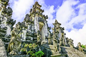 Images Dated 5th January 2023: Munificent grounds of Heaven's Gate with seven temples overlooking Bali's highest volcano mount Agung
