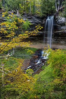 Pictured Rocks National Lakesho Prints: Munising Falls at Pictured Rocks National Lakeshore, Michigan, USA