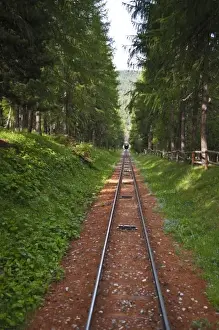 Tram Prints: Muottas Muragl, Switzerland. Funicular to the top of Muottas Muragl near St. Moritz