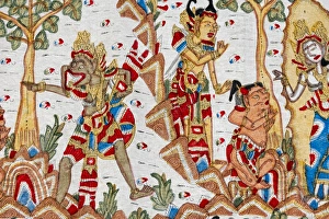 Indonesian Prints: Mural, Mother Temple of Besakih, the most important, largest and holiest temple of