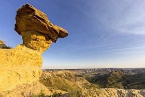Caprock Prints: Mushroom caprock over the Missouri River Breakns National Monument, Montana, USA