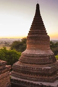 Images Dated 24th November 2014: Myanmar. Bagan. Dawn over the plains of Bagan