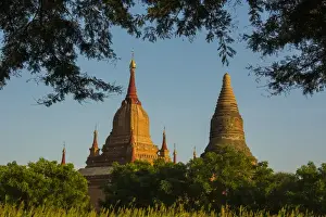 Images Dated 24th November 2014: Myanmar. Bagan. Red brick temple glows in the late afternoon light