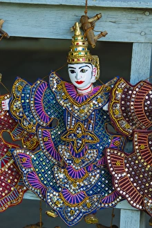 Mingun Prints: Myanmar. Mandalay. Mingun. Puppet for sale