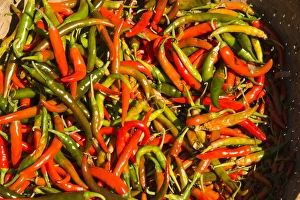 Peppers Prints: Myanmar. Mt Popa. Red and green chiles