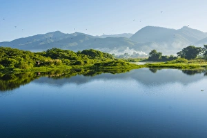 Shan State Prints: Myanmar. Shan State. Inle Lake. Golden Island Cottages floating hotel