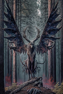 Creature Prints: Mythical cryptid creature in forest