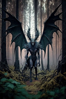 Creature Prints: Mythical cryptid creature in forest