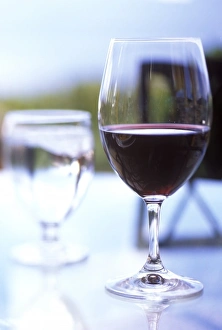 N. A. Canada, British Columbia, Okanagan Valley, Glass of Merlot