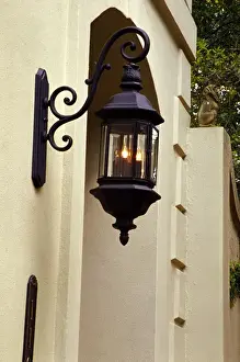 N. A. USA, Georgia, Savannah. Lantern near doorway