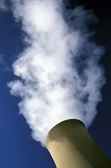 Industrial Prints: N. A. USA, Indiana, Michigan City Steam billowing from stack