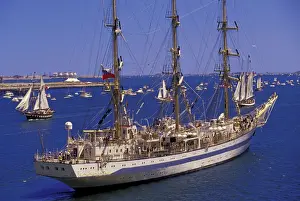 Boating Prints: N. A. USA, Massachusettes, Boston Sail Boston 2000 Festival Tall ship: MIR- Russia