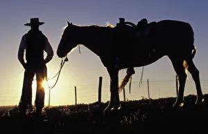 Worker Prints: N. A. USA, Oregon, Seneca, Ponderosa Ranch, Cowboy and horse sillouette (MR)