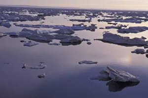 Images Dated 5th December 2003: NA, Canada, Canadian Arctic, Baffin Island 2nd year ice melting (global warming)
