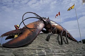 Fishing Village Prints: NA, Canada, New Brunswick, Shediak, Worlds largest lobster (11x5 meters); Oh! Canada
