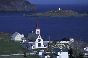 NA, Canada, Newfoundland, Trinity Bay Village and bay view