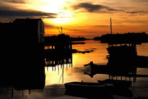 N.A. Canada, Nova Scotia, Blue Rock. Sunrise at Blue Rock