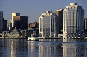 NA, Canada, Nova Scotia, Halifax Halifax skyline and ferry