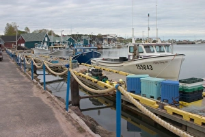 NA, Canada, Prince Edward Island. Boats in North Rustico Harbour
