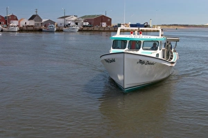 Images Dated 19th January 2005: NA, Canada, Prince Edward Island. Lobster boat returning to Malpeque Harbour