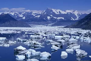NA, USA, Alaska, Prince William Sound, Chugach Mountains Massive icebergs