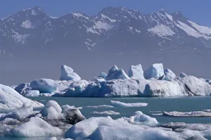 NA, USA, Alaska, St. Elias Range, Alsek River, Glacier and icebergs