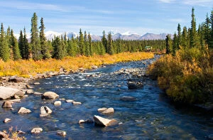 N.A. USA, Alaska. Susitna River along the Denali highway