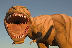 Statuary Prints: NA, USA, Arizona, Holbrook Dinosaur Park, detail of dinosaur statue