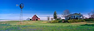 Grangeville Prints: NA, USA, Idaho, Grangeville, Spring Wildflowers and Ranch