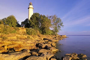 NA, USA, Michigan, Lake Huron Pointe Aux Barques Lighthouse